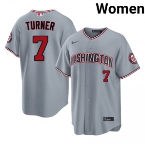 Trea Turner #7 WAS Baseball Jersey | Classic Women Gray Embroidery Edition 39639521