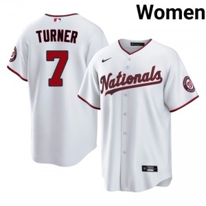 Nats Trea Turner #7 White Women Jersey | Stitch Premium Baseball Uniform 86407834