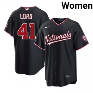 Women Brad Lord #41 Navy Stitched Jersey | Washington Pro-Grade Baseball Gear 41170774