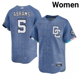 CJ Abrams #5 Washington Nationals City Connect Baseball Jersey | Fresh Women Blue Embroidery Edition 36497697