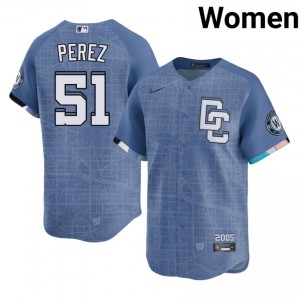 Iconic Cionel Perez #51 Blue City Connect Baseball Embroidery Jersey | WAS Women Collection Edition 19106653