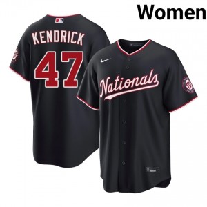 Women Howie Kendrick #47 Navy Stitched Jersey | Washington Pro-Grade Baseball Gear 38031142