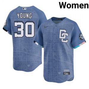 Jacob Young #30 Washington City Connect Baseball Jersey | Official Women Blue Embroidery Edition 10468035