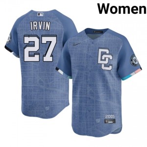 Jake Irvin #27 Washington Nationals City Connect Baseball Jersey | Fresh Women Blue Embroidery Edition 39489014