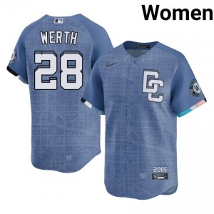 Exclusive Jayson Werth #28 Blue City Connect Baseball Embroidery Jersey | Washington Nationals Women Collection Edition 89041573