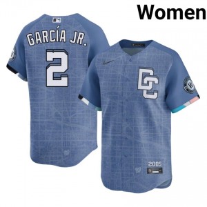 Professional Luis Garcia Jr. #2 Blue City Connect Baseball Embroidery Jersey | Washington Women Collection Edition 75052437