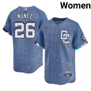 Nasim Nunez #26 Washington City Connect Baseball Jersey | Official Women Blue Embroidery Edition 67868040