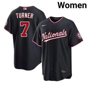 Navy Trea Turner #7 WAS Nationals Baseball Stitched Jersey | Durable Women Fit 15195792
