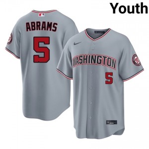 #5 CJ Abrams Officially Licensed Youth Baseball Jersey | Nats Gray Fan Gear 82139030