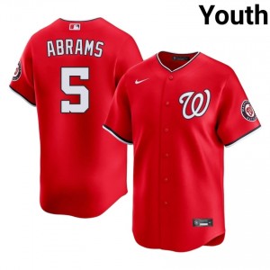 Youth CJ Abrams #5 Red Stitched Jersey | WAS Nationals Authentic Baseball Gear 56529668