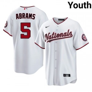 White CJ Abrams #5 Washington Baseball Stitched Jersey | Original Youth Fit 83602107