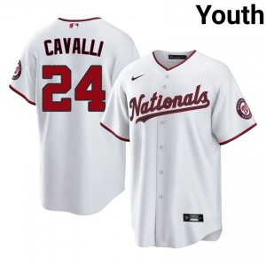 White Cade Cavalli #24 WAS Nationals Baseball Stitched Jersey | MLB Youth Fit 38090745