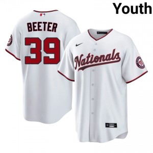 Youth Clayton Beeter #39 White Stitched Jersey | Washington Pro-Grade Baseball Gear 98533426