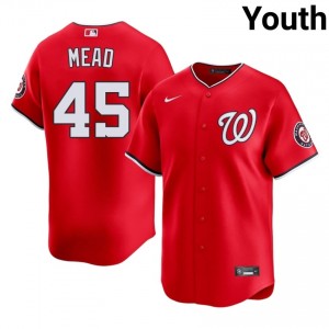 Red Curtis Mead #45 WAS Nationals Baseball Stitched Jersey | Durable Youth Fit 88257415