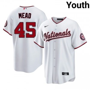 Youth Curtis Mead #45 White Stitched Jersey | Washington Pro-Grade Baseball Gear 16430281