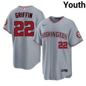 Nationals Foster Griffin #22 Gray Youth Jersey | Stitch Replica Baseball Uniform 28768307