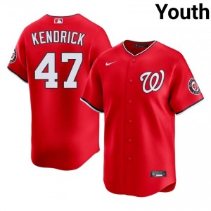 Youth Howie Kendrick #47 Red Stitched Jersey | WAS Nationals Elite Baseball Gear 90846862