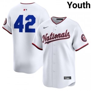 Youth Jackie Robinson Day #42 White Stitched Jersey | WAS Nationals Elite Baseball Gear 48177276