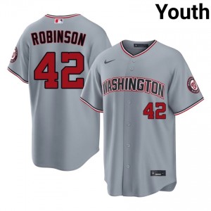 #42 Jackie Robinson Gameday Youth Baseball Jersey | Nationals Gray Fan Gear 82647787