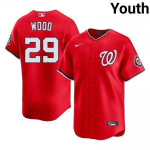Red James Wood #29 WAS Nationals Baseball Stitched Jersey | Durable Youth Fit 59952999
