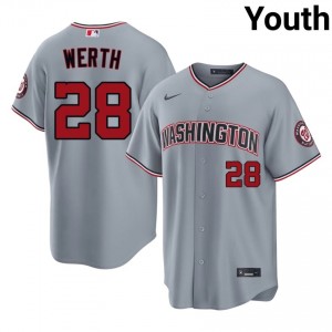 Nats Jayson Werth #28 Gray Youth Jersey | Stitch Premium Baseball Uniform 70600202