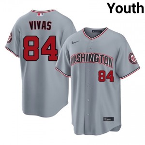#84 Jorbit Vivas Officially Licensed Youth Baseball Jersey | Nats Gray Fan Gear 89276140