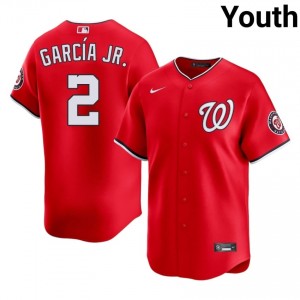 Red Luis Garcia Jr. #2 Washington Baseball Stitched Jersey | Original Youth Fit 96005214
