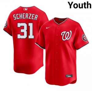 Red Max Scherzer #31 WAS Nationals Baseball Stitched Jersey | MLB Youth Fit 86896952