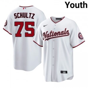 White Paxton Schultz #75 WAS Nationals Baseball Stitched Jersey | Durable Youth Fit 40603929