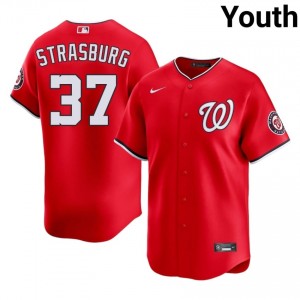 Red Stephen Strasburg #37 Washington Baseball Stitched Jersey | Original Youth Fit 38537261