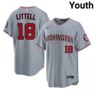 Nationals Zack Littell #18 Gray Youth Jersey | Stitch Licensed Baseball Uniform 71465424