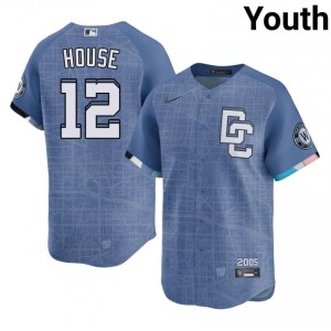 Nationals Brady House #12 Blue Youth City Connect Jersey | Stitch Licensed Baseball Uniform 60328897