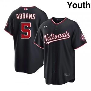 Iconic CJ Abrams #5 Navy Baseball Embroidery Jersey | WAS Youth Collection Edition 16002152