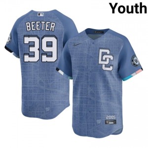 #39 Clayton Beeter Genuine Youth City Connect Baseball Jersey | Nationals Blue Fan Gear 34376030