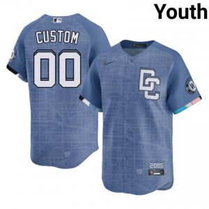 #00 Custom Gameday Youth City Connect Baseball Jersey | Nationals Blue Fan Gear 63063162