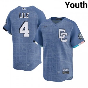 #4 Daylen Lile Officially Licensed Youth City Connect Baseball Jersey | Nats Blue Fan Gear 75415685