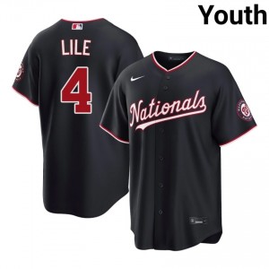 Daylen Lile #4 Washington Nationals Baseball Jersey | Fresh Youth Navy Embroidery Edition 84893337