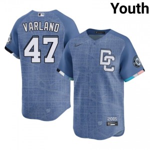 #47 Gus Varland Genuine Youth City Connect Baseball Jersey | Nationals Blue Fan Gear 64474412