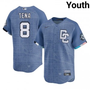 #8 Jose Tena Gameday Youth City Connect Baseball Jersey | Nationals Blue Fan Gear 27380787
