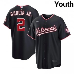 Luis Garcia Jr. #2 Washington Nationals Baseball Jersey | Fresh Youth Navy Embroidery Edition 97111399