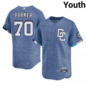 Nats Mitchell Parker #70 Blue Youth City Connect Jersey | Stitch Premium Baseball Uniform 23632102