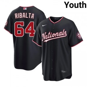 Orlando Ribalta #64 Washington Nationals Baseball Jersey | Fresh Youth Navy Embroidery Edition 27108592