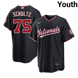 Professional Paxton Schultz #75 Navy Baseball Embroidery Jersey | Washington Youth Collection Edition 39214873