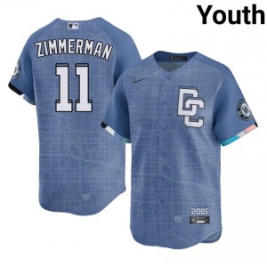 Nats Ryan Zimmerman #11 Blue Youth City Connect Jersey | Stitch Premium Baseball Uniform 89001943